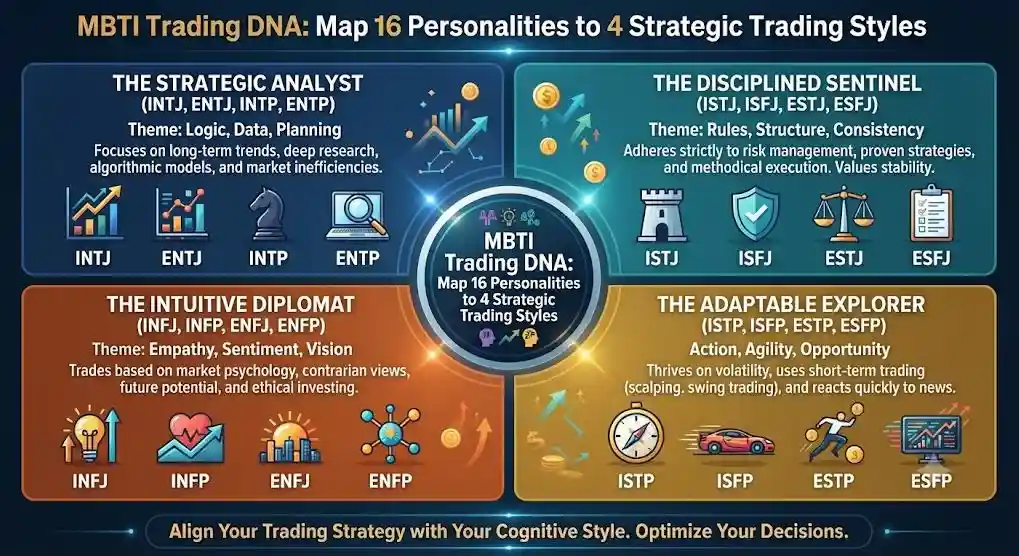 16 nhóm tính cách MBTI và phong cách giao dịch phù hợp